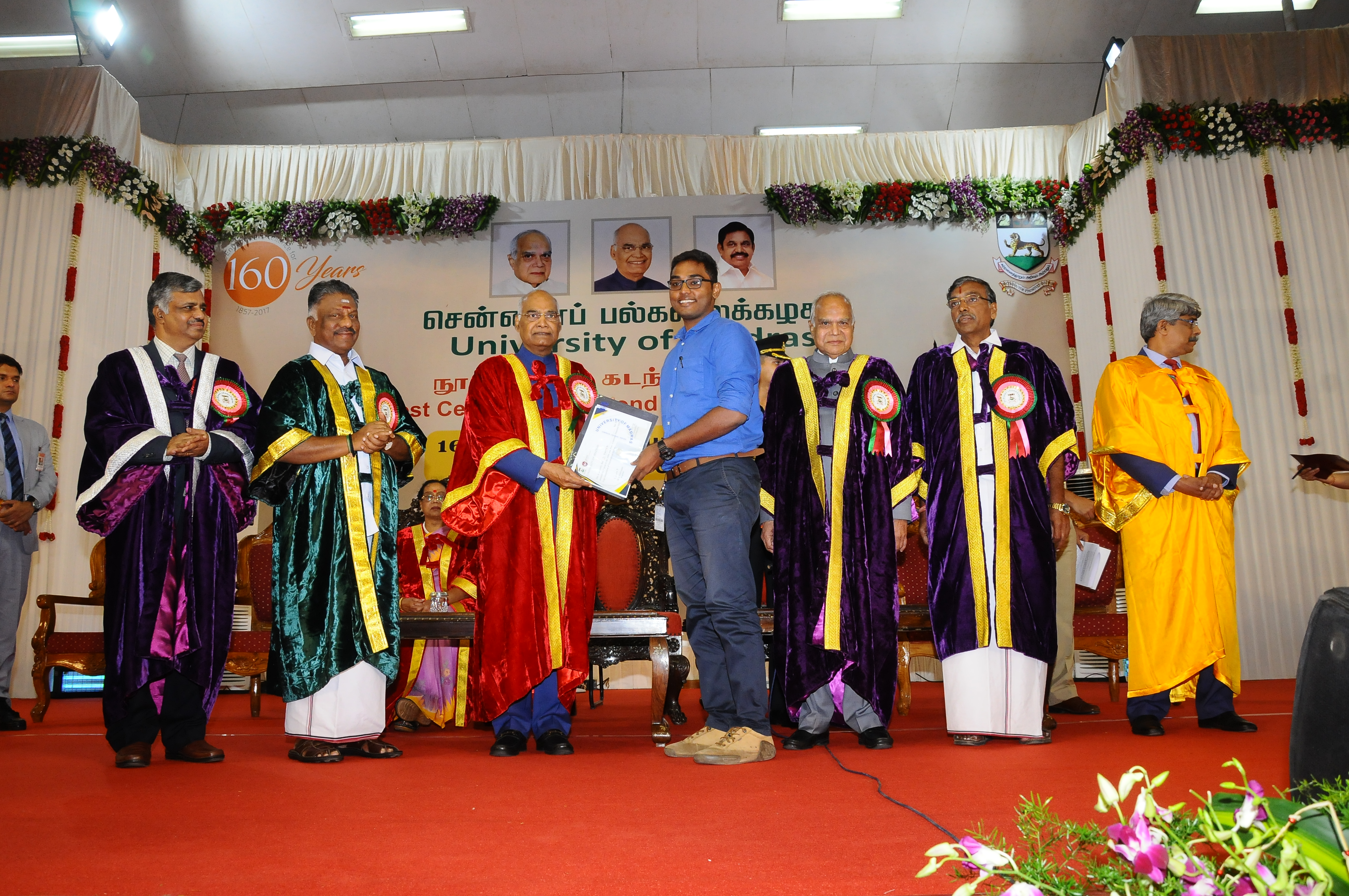 Receiving award from the President of India at University of Madras